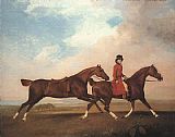 Famous Horses Paintings - William Anderson with Two Saddle-horses